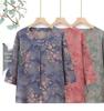 Chinese Style Plus Size Summer Blouse for Middle-Aged & Elderly Women: Mid-Sleeve & Two-Piece Look
