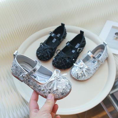 Kinder Lederschuh Glitzer Vielseitige Ballerinas für Mädchen Mode Lässig Kinder Elegant Prinzessin Auftrittsschuhe Weichsohlig