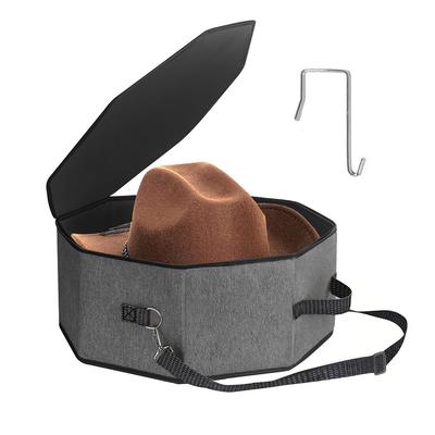 With Carry Handles Foldable Hat Case Cardboard Support With Hook Hat Storage Box Large Capacity Shoulder Strap Portable Hat Bag