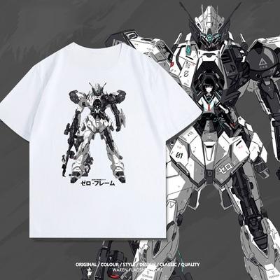 Mobile Suit Gundam Zero Léto Druhý DiUnisexsion Anime Potisk Krátký Rukáv Tričko Unisexs Korejská Verze Bavlna Volný Vrchol
