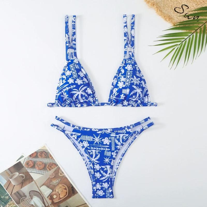 Swimsuit sexy shoulder strap three-point bikini swimsuit female bikini