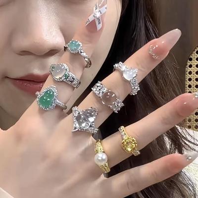Elegant Gourd Zircon Ring: High-End Fashion Design for Women, Perfect for Index Finger and Versatile Wear
