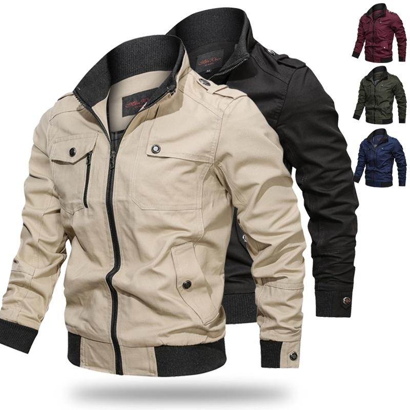 Fashion Spring Autumn Men's Bomber Jacket Casual Plus Size Military Jacket