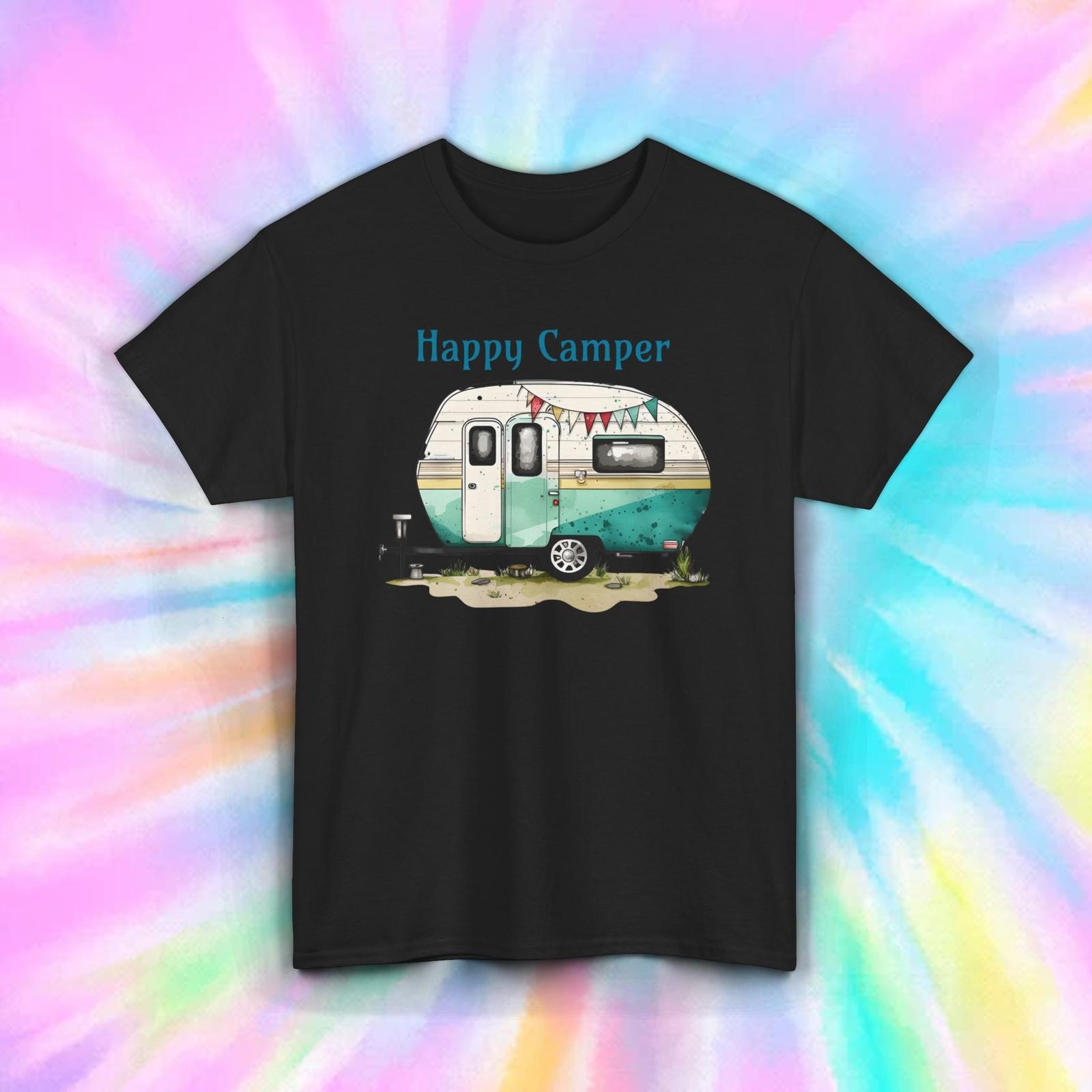Happy Camper T-Shirt | Retro Camper Graphic Tee | S-5XL XXL