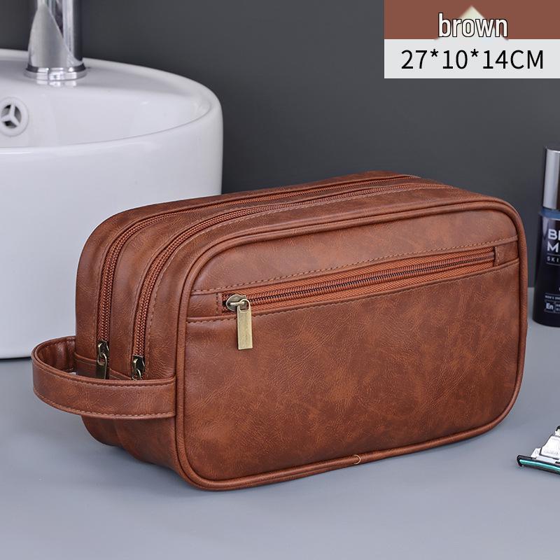 Portable Waterproof Men s Double-Layer Toiletry Bag - Large Capacity, High-End Feel.