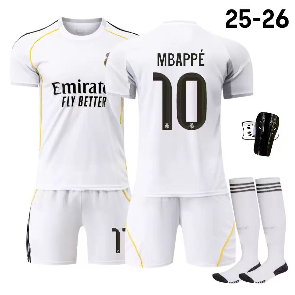 Kids Sports Gear Real Madrid MBAPPE No.10 2025/2026 Season White Soccer Jersey