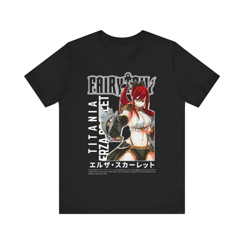 Anime Fairytail Erza T Shirt Size S - 5Xl BLACK Size S - 5XL Unisex T-Shirt XXXL