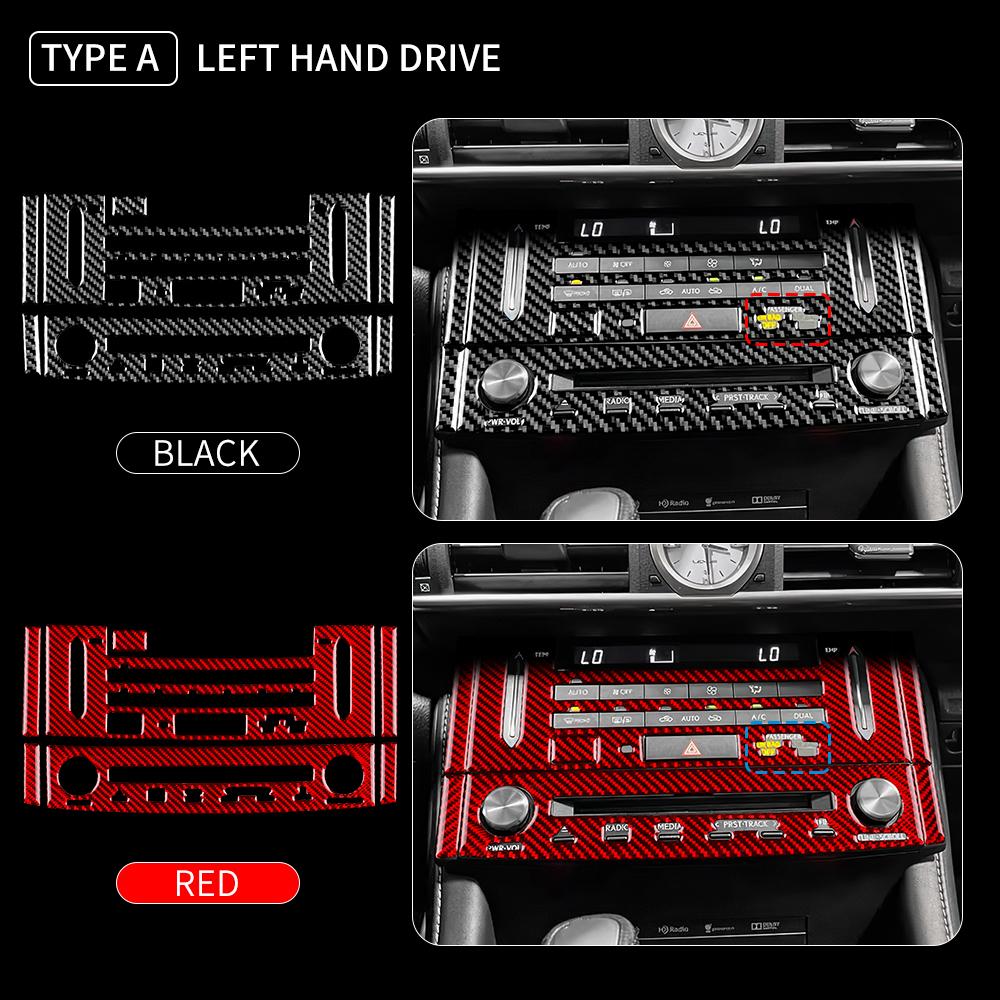 

For Lexus RC300 RC350 RC200T 2015 2016 2017 2018 Real Soft Carbon Fiber Audio Center AC Panel Sticker Interior Trim Accessories Red Color