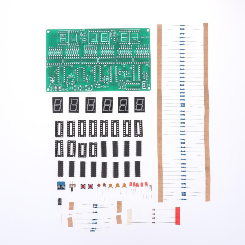 DIY Alarm Clock Soldering Practice Kit 6 Digits DIY Clock Kit Auto Display Time For Students And Diyers