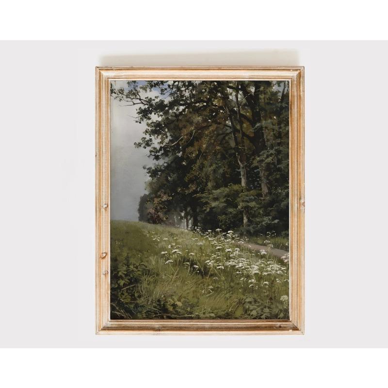 Tablou de Perete Vintage Peisaj Rural Retro Rustic Primăvară Vederi Naturale Pictură pe Pânză Poster Peisaj Decor Acasă