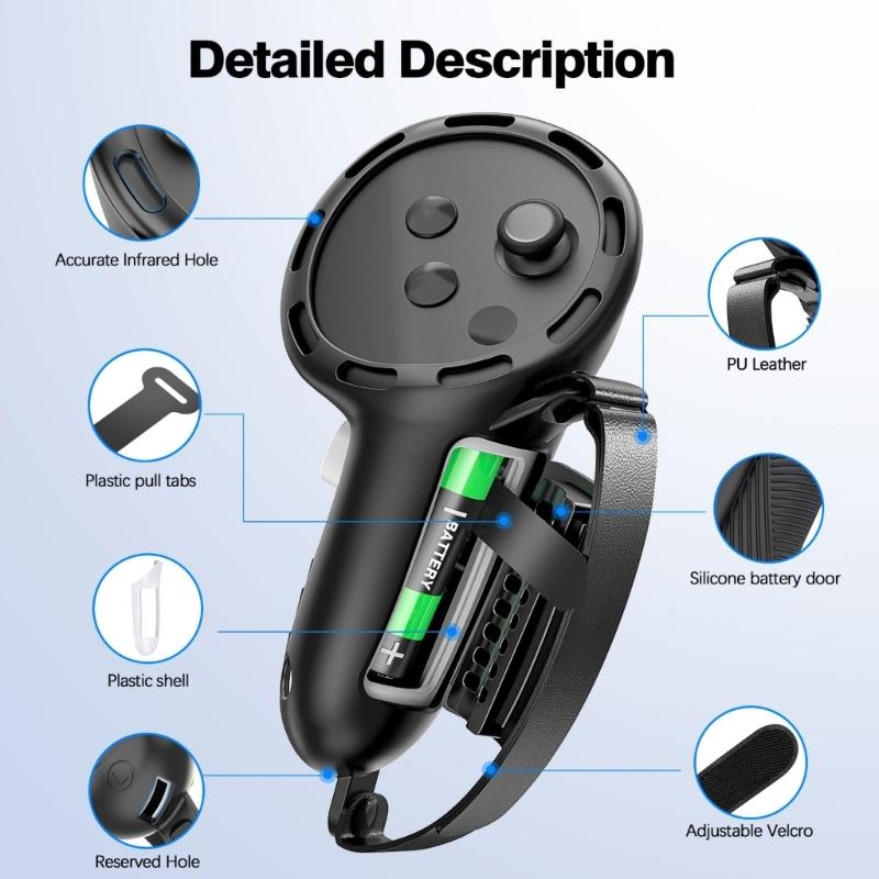 Ergonomic VR Controller Cover for 3S 3 Enhanceds Grip Texture Precisions Fit AntiDrop Protections