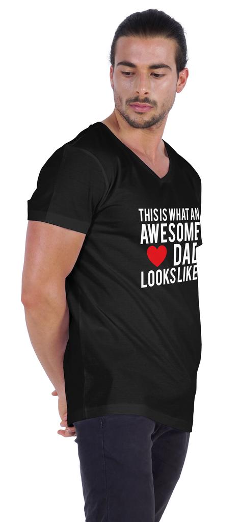 Inkmeso   This Is What An Awesome Dad Looks Like   Quotes Tshirt For Men Cotton Jersey Novelty Humor Tee