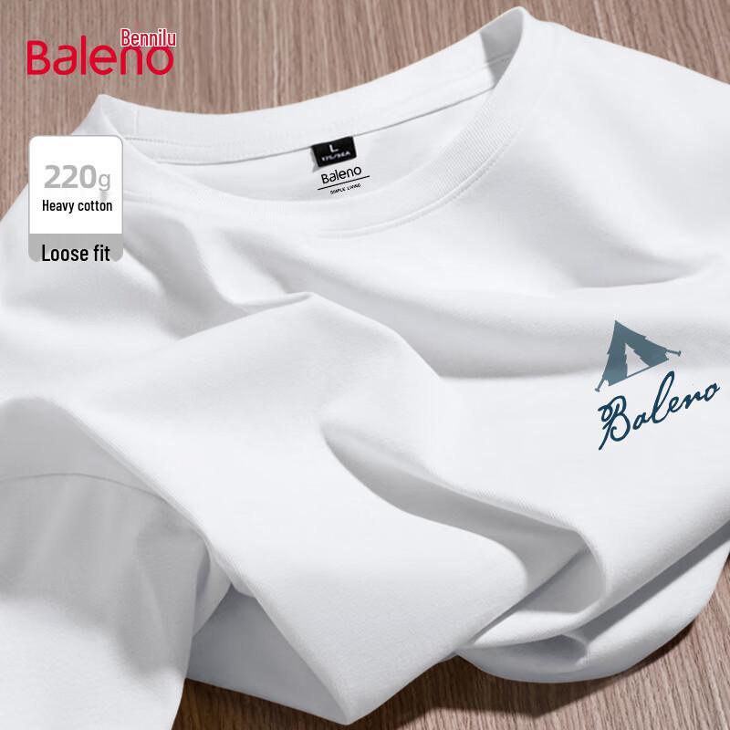 Baleno Men's Heavyweight Cotton Letter Print Round Neck T-Shirt