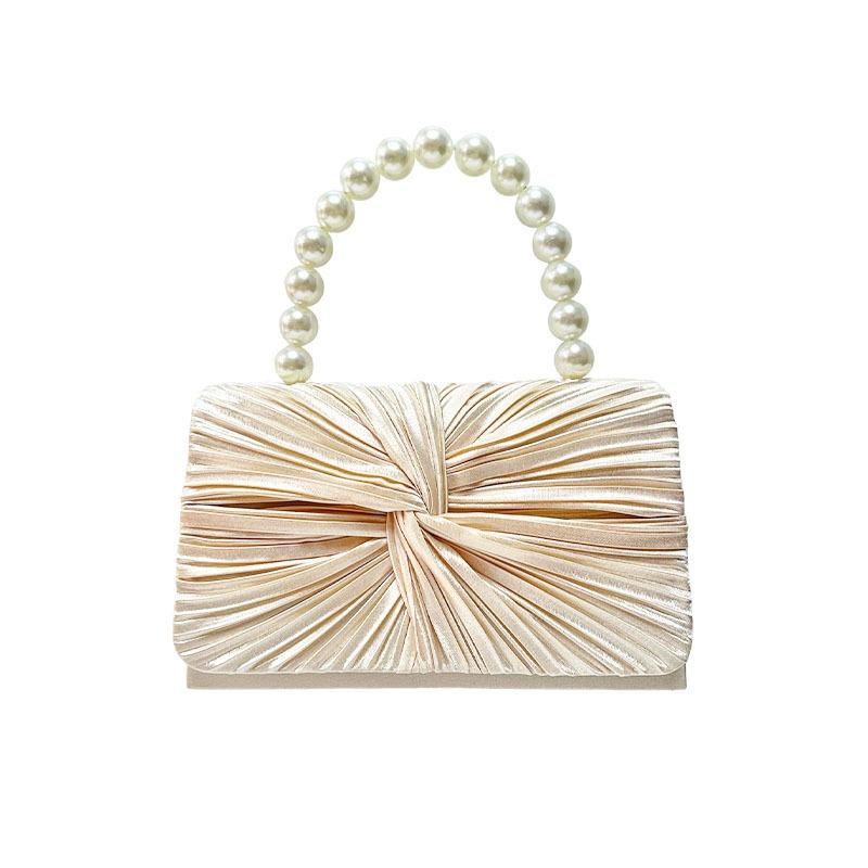 Fashionable Evening Bag Pleated Party and Banquet Bag Hand-held Bag Wedding Bridesmaid Handbag Casually