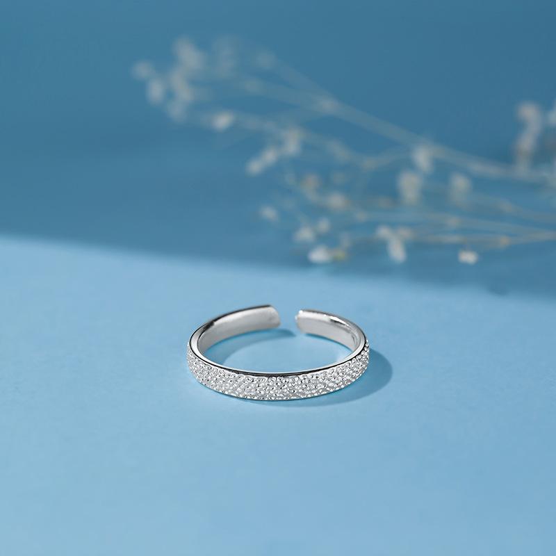 Minimalist Matte Brushed Ring, Feminine Plain Ring, Ring Ins Opening Adjustable Index Finger Ring