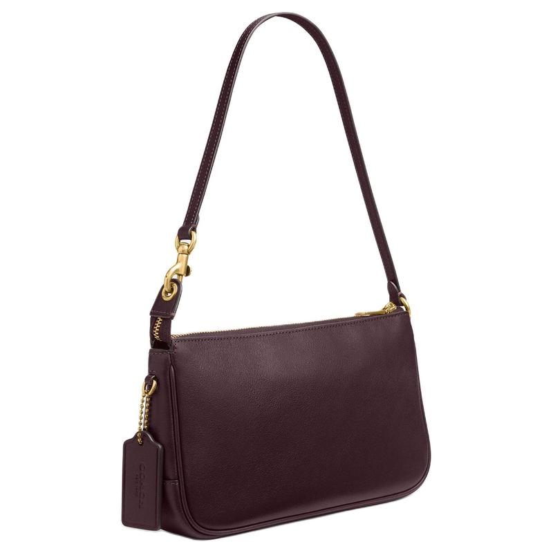 Coach Plaza 21 Metal Hardware Calf Leather Shoulder Bag Small Women's Red Currant