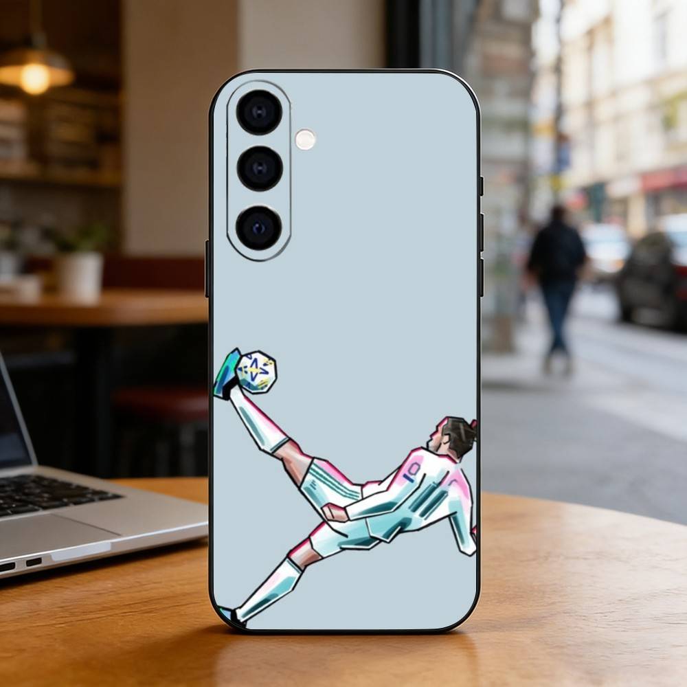 Soccer Legend Art Pattern Soft TPU Phone Case Black Silicone Soft For Samsung Galaxy A73,A72,A71,A70,A53,A52,A51