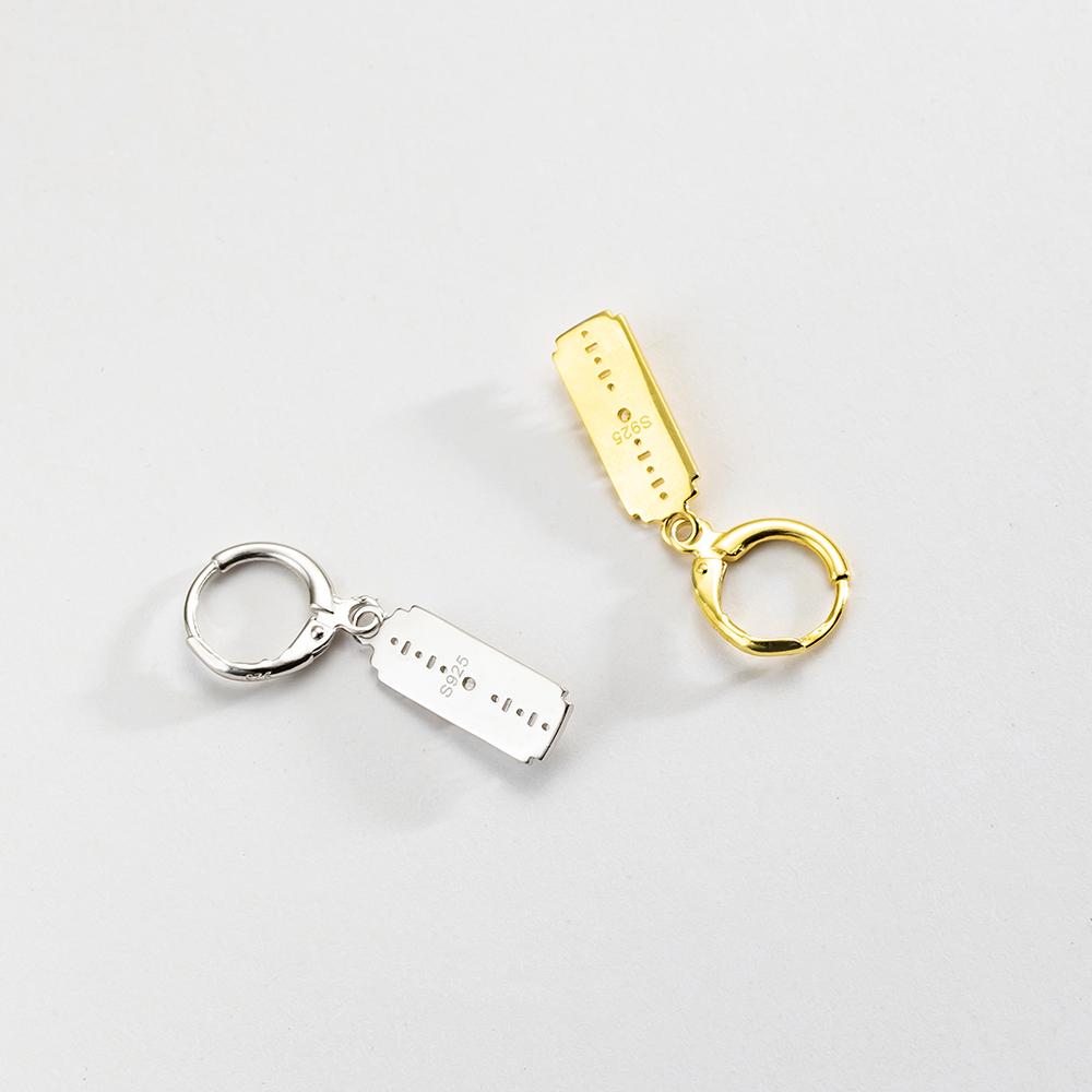 ANDYWEN 100% Srebro Próby 925 Złoto Kwadratowy Kolczyk Wiszący Pojedynczy Cyrkon CZ Przekłucie Pendiente Luksusowa Drobna Biżuteria