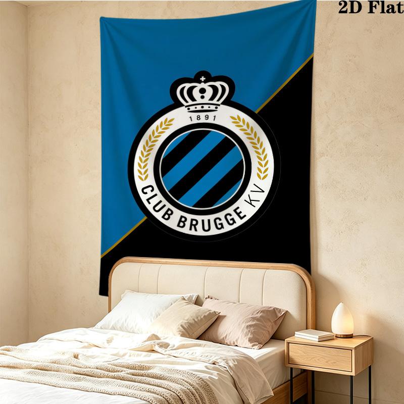 Club Brugge Kv Wall Tapestry Aesthetic Wall Hanging Printed Fabric Blanket Decorative Tapestries For Bedroom Living Room Home Decor
