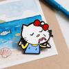 Unique Cartoon Cat Brooch - Abstract Kitten Emoji Novelty Gift