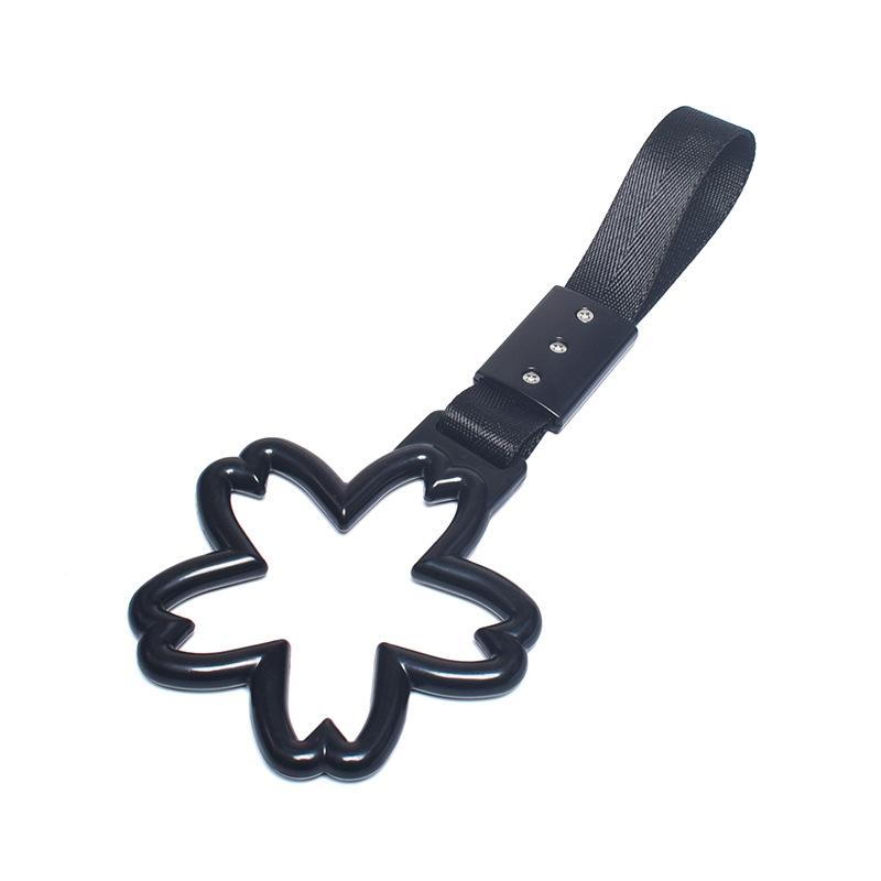 Car decoration pull ring cherry blossom circular inner handle suspension decoration night light modification tail pendant