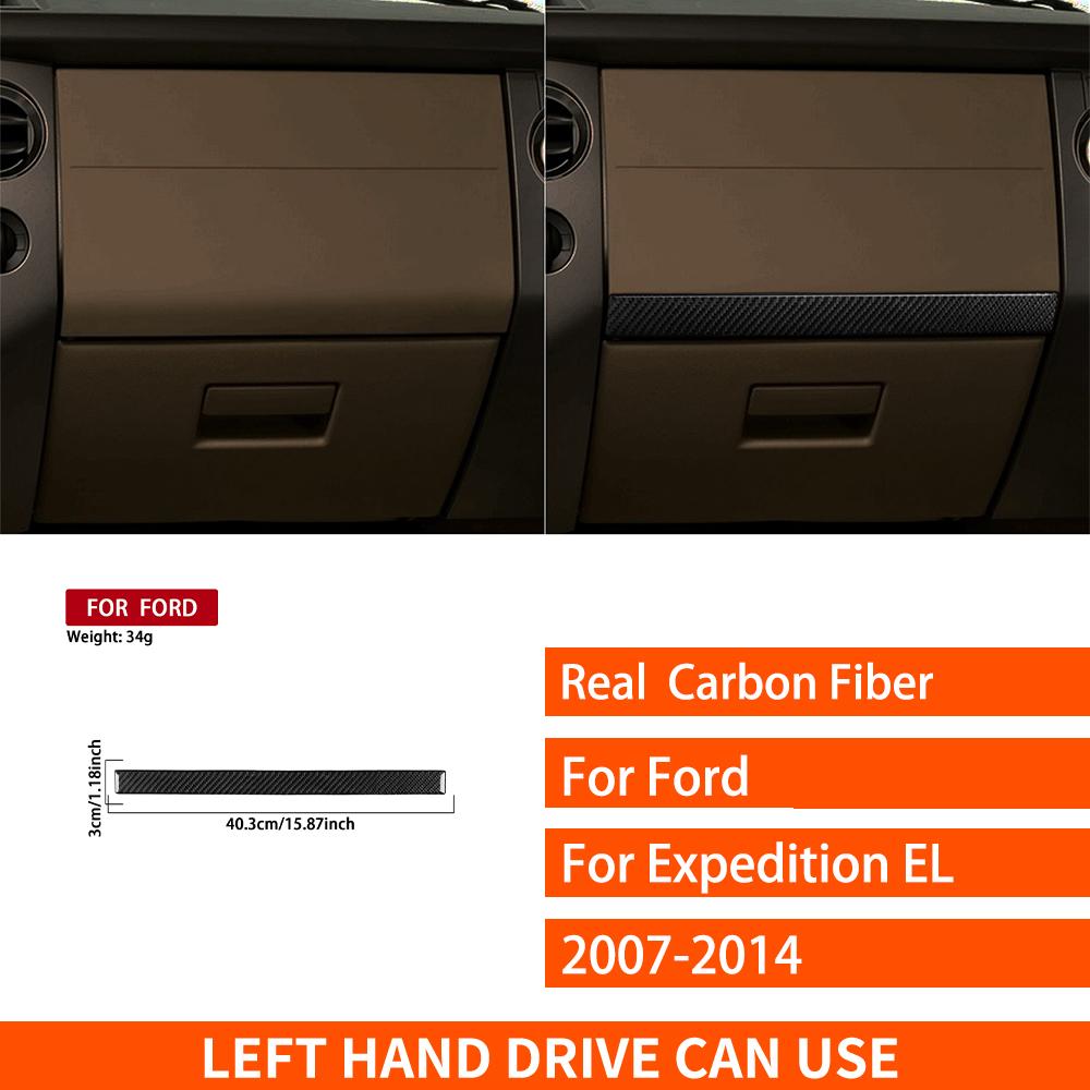 For Ford Expedition 2007-2014 Real Carbon Fiber Stickers Centre Radio AC CD Gear Shift Door Panel Car Accessories Decorative
