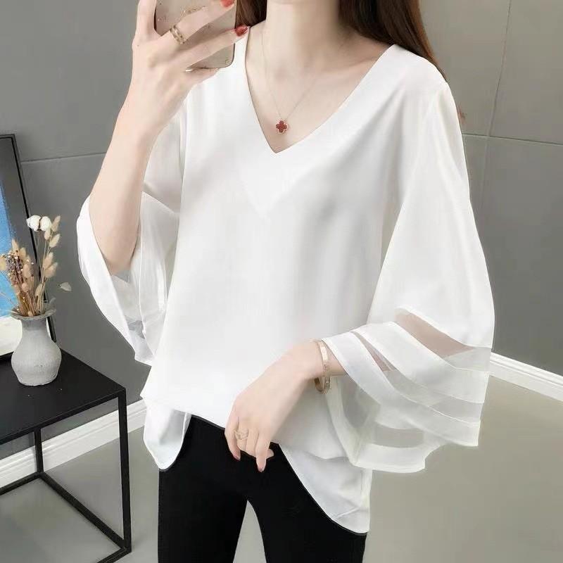 Stylish Loose Fit Women's T-shirt In Chiffon Perfect For Curvy Figures And Comfortable Wear