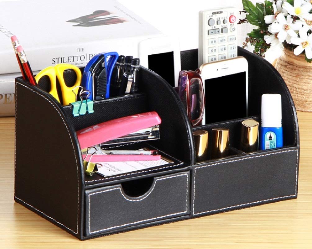Anberotta Desktop Storage Office Storage Multifunctional Pen Stationery Small Item Remote Pen Living Room AT43 Multi-Purpose Box, Holder, Holder,