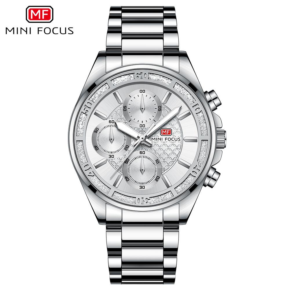 MINIFOCUS Fashion Luxury Steel Strip Quartz Women s Watch Diamond Waterproof Luminous Chronograph Watches for Women