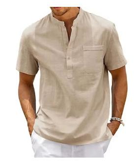 

Summer new men s solid color stand-up collar short-sleeved polo shirt casual men s loose 160