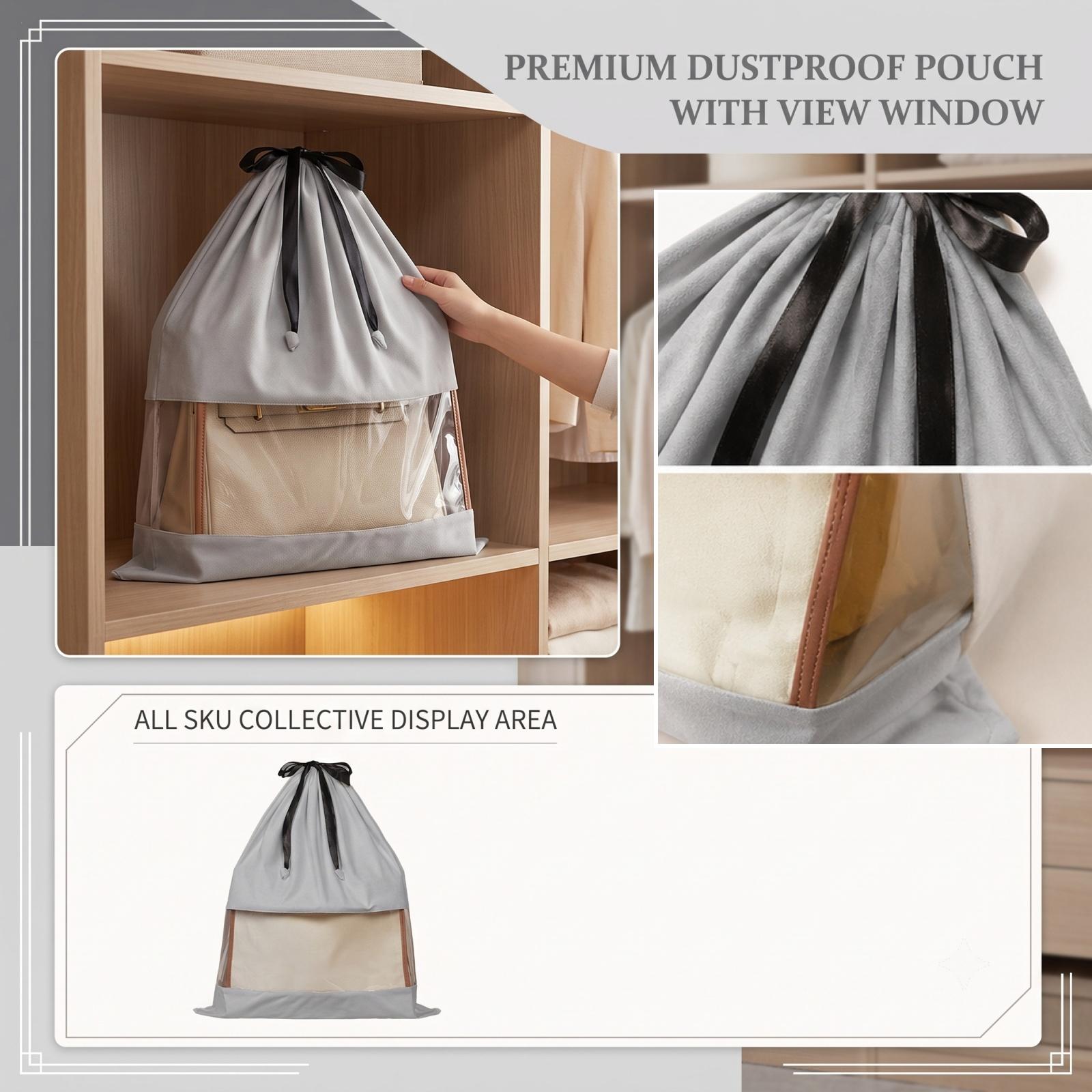 Extra Large Transparent Cover Bag for Handbags and Backpacks - Protective Storage for Purses and Shoulder Bags One Size