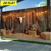 2D planar banner - 1 piece 2D polyester fiber party banner - Western cowboy style