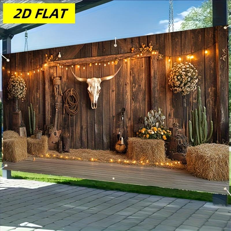 2D planar banner - 1 piece 2D polyester fiber party banner - Western cowboy style