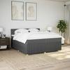 Boxspringbed met Matras Donkergrijs 200x200 cm Stof
