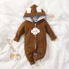 Kapuzen-Strampler für Babys und Kleinkinder: Reißverschluss mit Schleife, Erdbeerdesign, für 0-2 Jahre, Herbst/Winter Strampler.
