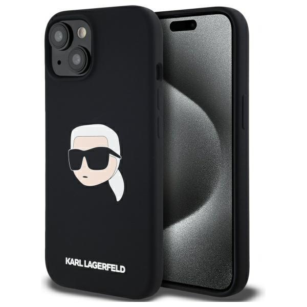 Karl Lagerfeld Klhmp15Sskhpplk Iphone 15 6.1 Czarny/Black Hardcase Silicone Karl Head Print Magsafe