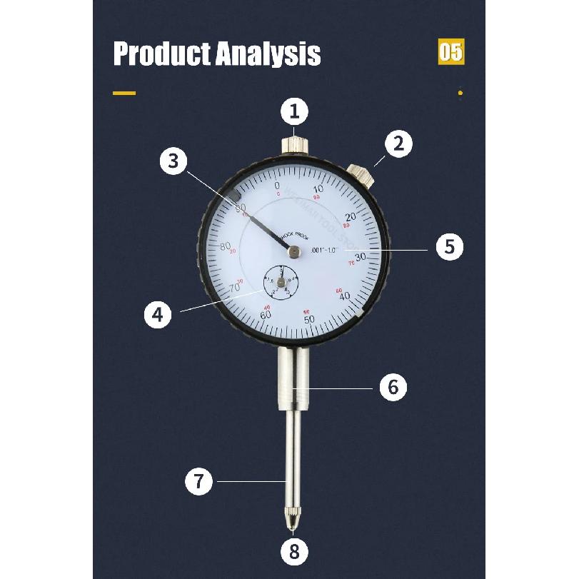 0-1" Dial Indicator Imperial Dial Bore Gauge Indicator Hour Type Micrometer Gauges For Measurement Tools Comparator Watch Metric