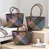 Handmade Rattan Woven Handbag: Retro Bamboo Straw Beach Basket