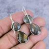 Labradorite Gemstone Handmade 925 Sterling Silver Jewelry Earring 1.77" M-2632