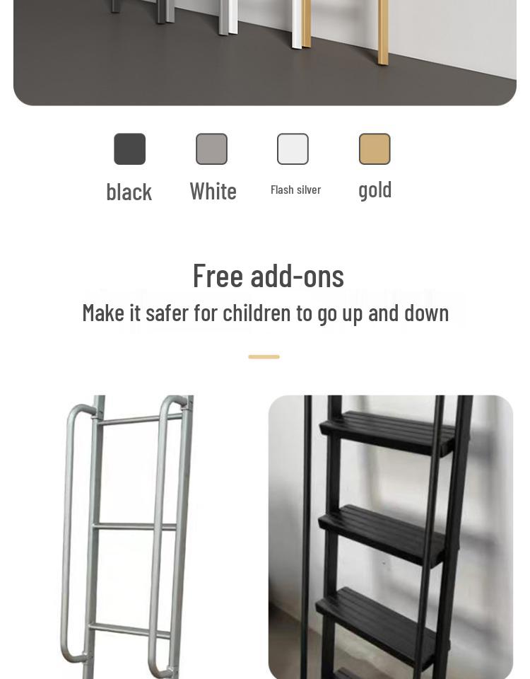 Customizable Iron Bunk Bed with Hanging Ladder and Staircase for Kids, Dormitory, or Home Use