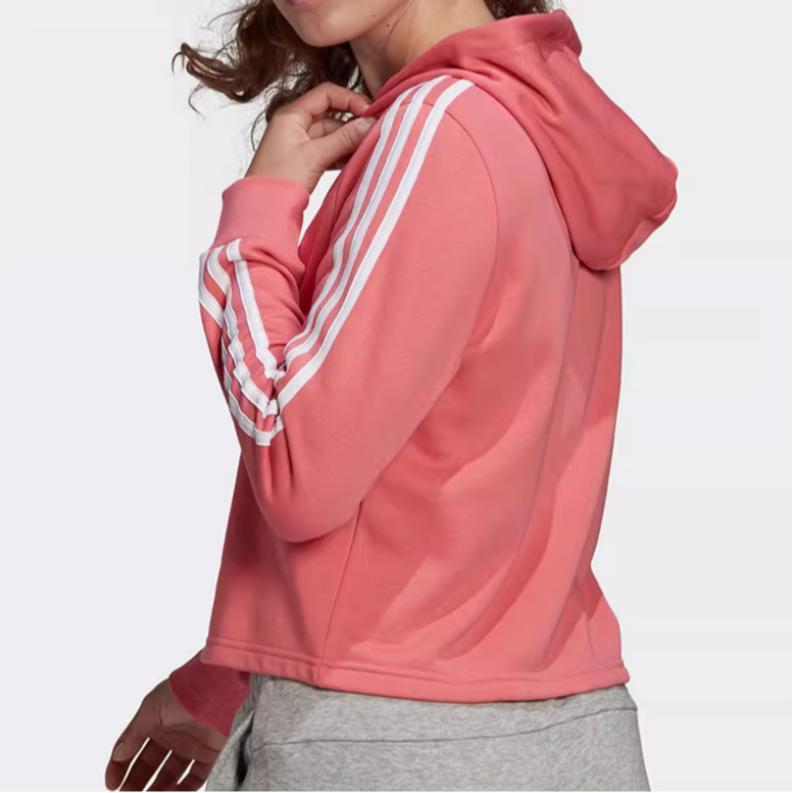 Adidas Essentials 3-Stripes Cropped Hoodie Women Hoodies Pink GM5585