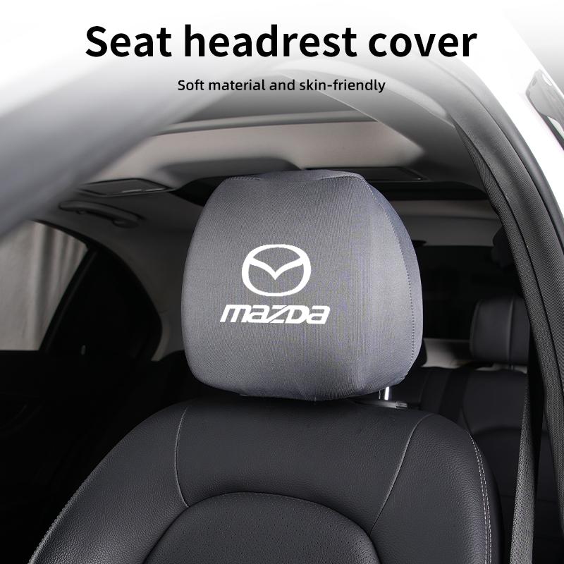 Car Black Seat Cover Headgear Headrest Covers Decoration For Mazda 6 3 CX5 5 2 323 CX7 Demio Atenza Axela MX30 CX30 CX3 CX9 MX5