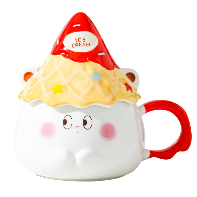 Cartoon Expression Ceramic Mug High Looking Souvenir Gift Water Cup for Best Friend Girl Heart Cup Home Breakfast Cup