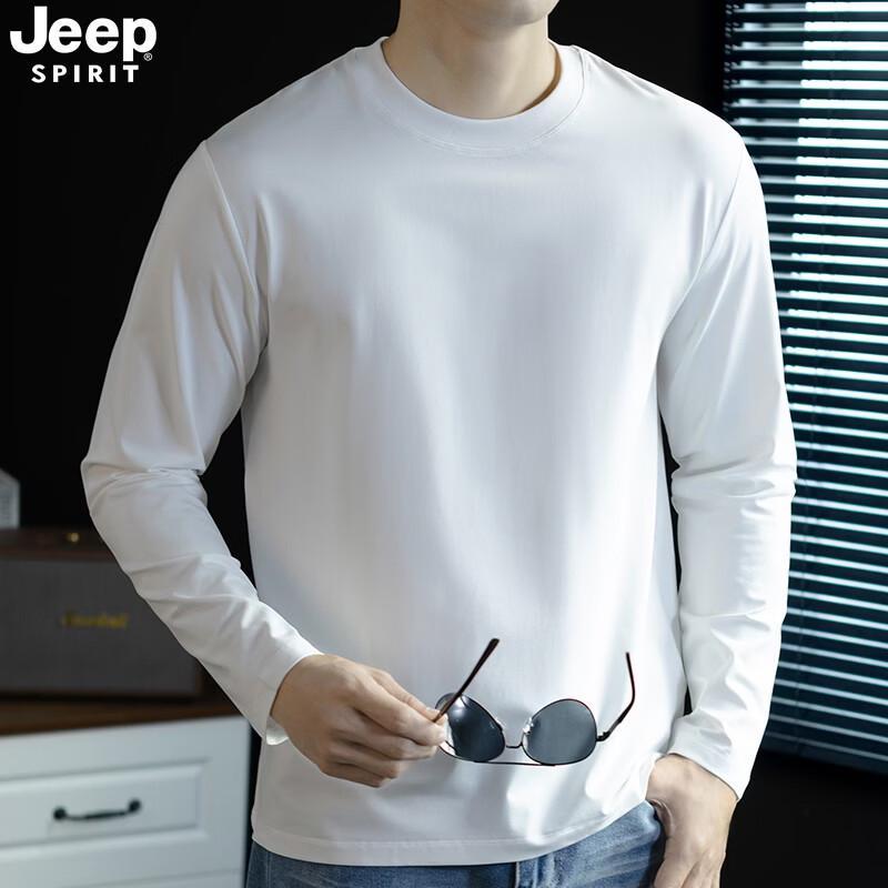 JEEP SPIRIT Men's Casual Half-Zip Mock Neck Long-Sleeve T-Shirt