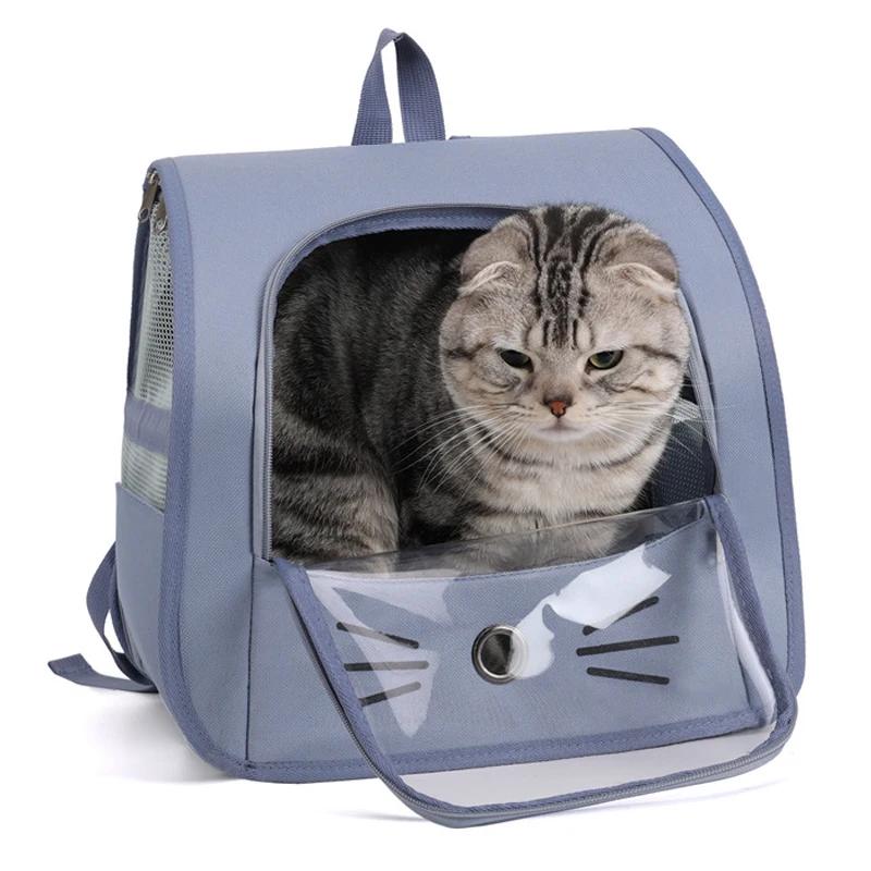 The cat bag is portable, lightweight, breathable, portable, and a double-shoulder pet bag for pets