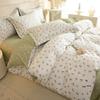 Fresh Orange 100% Cotton Four-Piece Bedding Set - Duvet Cover & Bed Sheet for Student Dorms and Homes