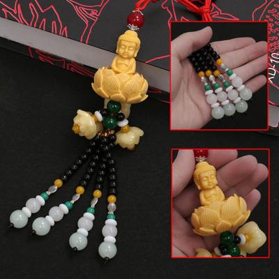Buddha Pendant Car Hanging Ornament with Lanyard Easy To Hang Car Rear View Mirror Hanging Accessories