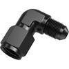 90 Degree 4AN Female To 4AN Male Swivel Flare Union Fitting Adapter, Black Hard Aluminum Hex Anodized Connector, Automotive Accessories Suitable for