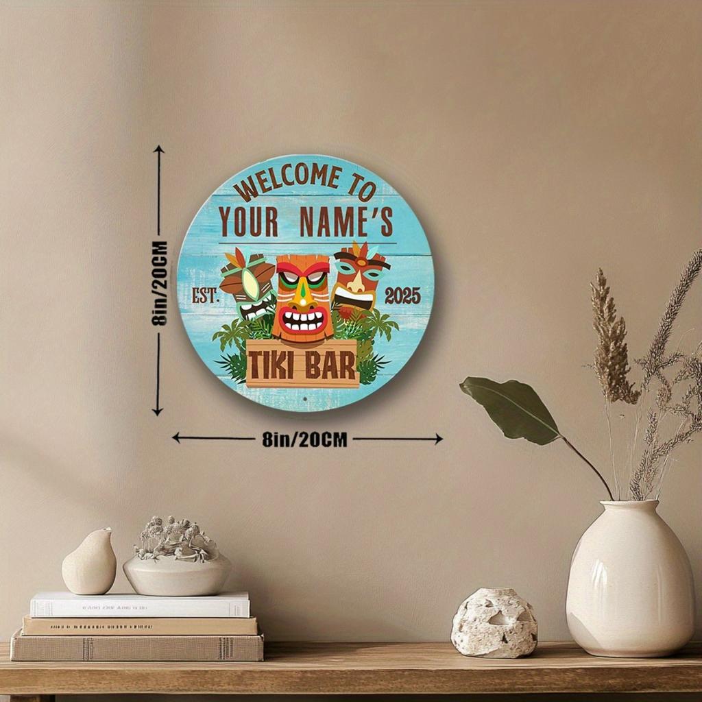 Personalized Round Retro Tin Sign 20x20cm Vintage Metal Plaque Bar Man Cave Home Wall Decor