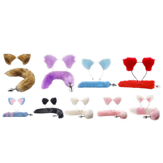 1 Set Anal Plug with Headband Multicolor Relieve Fatigue Quick To Climax Reusable Role Play Tool Aluminum
